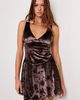 Kimchi Blue Kimchi Blue Mon Amour Velvet Drop Waist Mini Dress in Brown, Women's at Urban Outfitters - 1