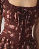 Kimchi Blue Kimchi Blue Nora Lace Trim Puff Sleeve Button-Up Blouse in Brown, Women's at Urban Outfitters - 6