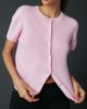 Kimchi Blue Kimchi Blue Rachel Short Sleeve Cardigan in Pink, Women's at Urban Outfitters - 2