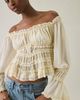 Kimchi Blue Kimchi Blue Radiant Romantic Ruffle Long Sleeve Off-The-Shoulder Top in Red, Women's at Urban Outfitters - 1