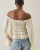 Kimchi Blue Kimchi Blue Radiant Romantic Ruffle Long Sleeve Off-The-Shoulder Top in Red, Women's at Urban Outfitters - 5