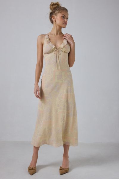 urban outfitters beige dress Urban Outfitters Ribbed Knit Beige MIDI Sleeveless Big Buttons Front D   The Thrifty Hippy