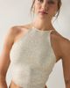 Kimchi Blue Kimchi Blue Seashore Shimmer Knit Halter Neck Top in White, Women's at Urban Outfitters - 1
