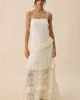 Kimchi Blue Kimchi Blue Stardust Petals Asymmetric Ruffle Lace Maxi Dress in Ivory, Women's at Urban Outfitters - 1