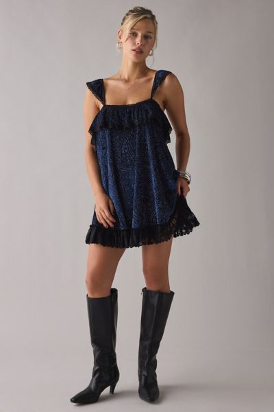 blue velvet dress urban outfitters Odilia Teal Lace Velvet Maxi Dress