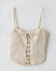 Kimchi Blue Kimchi Blue Sweet Talker Lace-Up Denim Corset Top in Beige, Women's at Urban Outfitters - 5