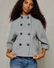 Kimchi Blue Kimchi Blue Viv Shrunken Swing Peacoat Jacket in Grey, Women's at Urban Outfitters - 1