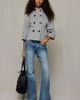 Kimchi Blue Kimchi Blue Viv Shrunken Swing Peacoat Jacket in Grey, Women's at Urban Outfitters - 5