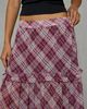 Kimchi Blue Kimchi Blue Yasmin Plaid Tiered Maxi Skirt in Purple, Women's at Urban Outfitters - 3