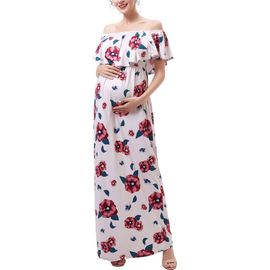 Kimi & Kai Kimi & Kai Marina Off the Shoulder Maternity Nursing Maxi Dress