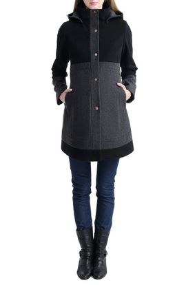 Kimi & Kai Kimi & Kai Tessa Colorblock Wool Blend Maternity Coat