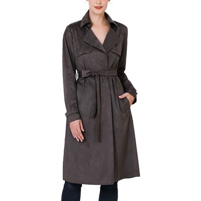 Kimi & Kai Kimi & Kai Women's Aria Long Faux Suede Trench Coat
