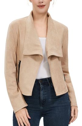 Kimi & Kai Kimi & Kai Women's Faux Suede Open Front Jacket