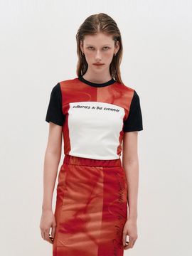 KIMZISU Blocked Graphic SS T-shirt [RED]