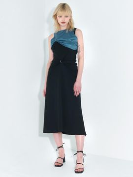 KIMZISU Chain Link Layered Dress _ Teal