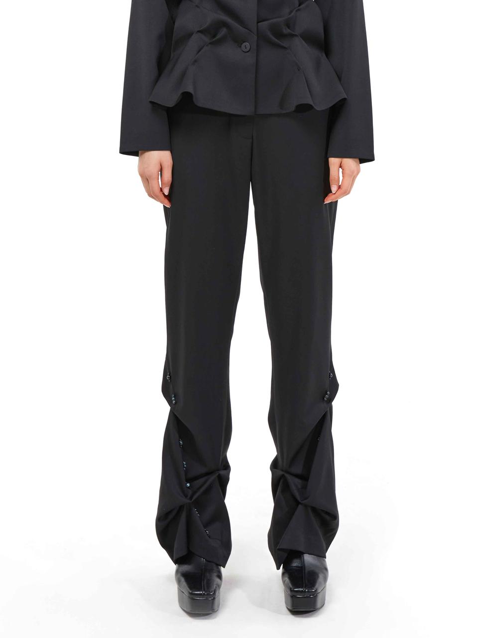 KIMZISU DOZI - Beaded Slim Trousers _ Black