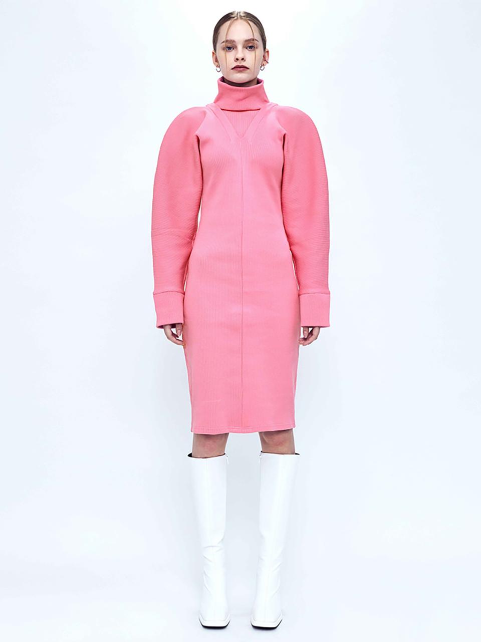 KIMZISU Draped Rib Dress _ Pink
