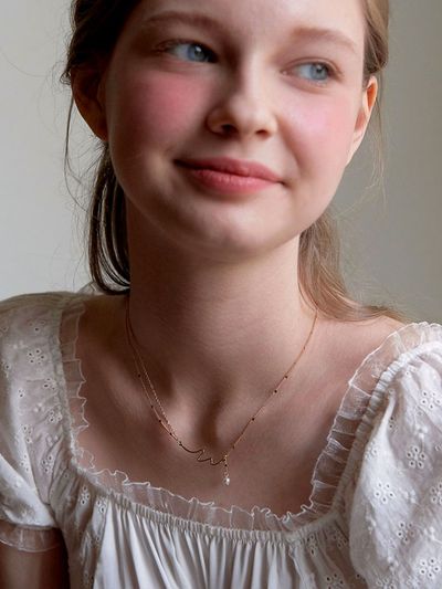 KINDABABY 2 lines wave pearl necklace