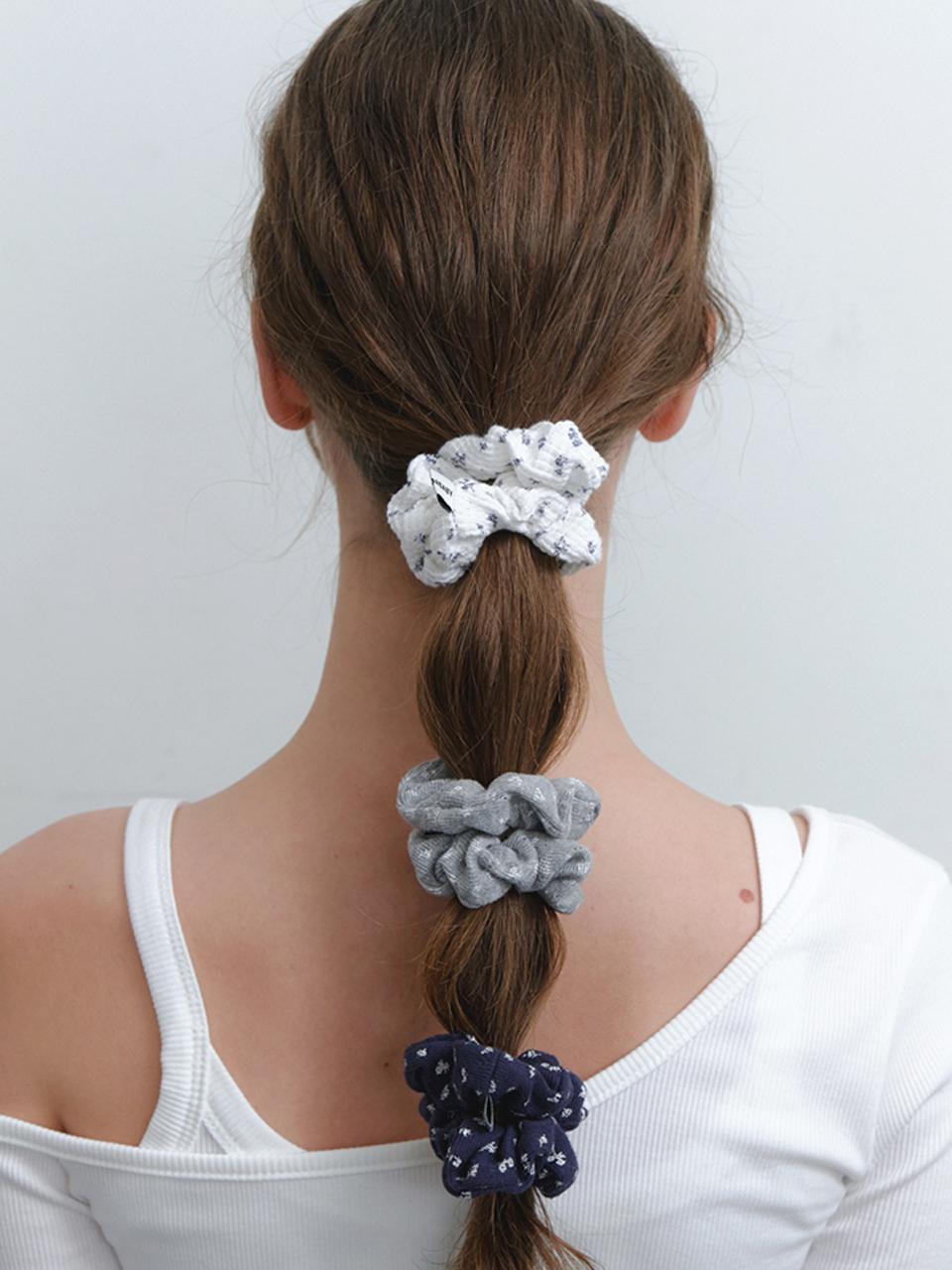 KINDABABY [3set] eyelet mini flower scrunch