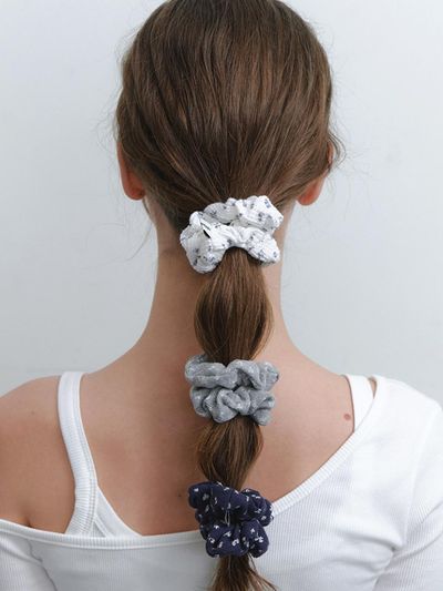 KINDABABY [3set] eyelet mini flower scrunch