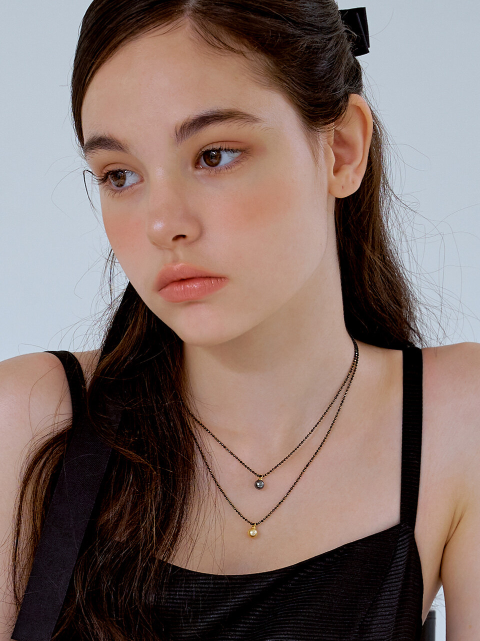 KINDABABY Black chain color swa pearl necklace