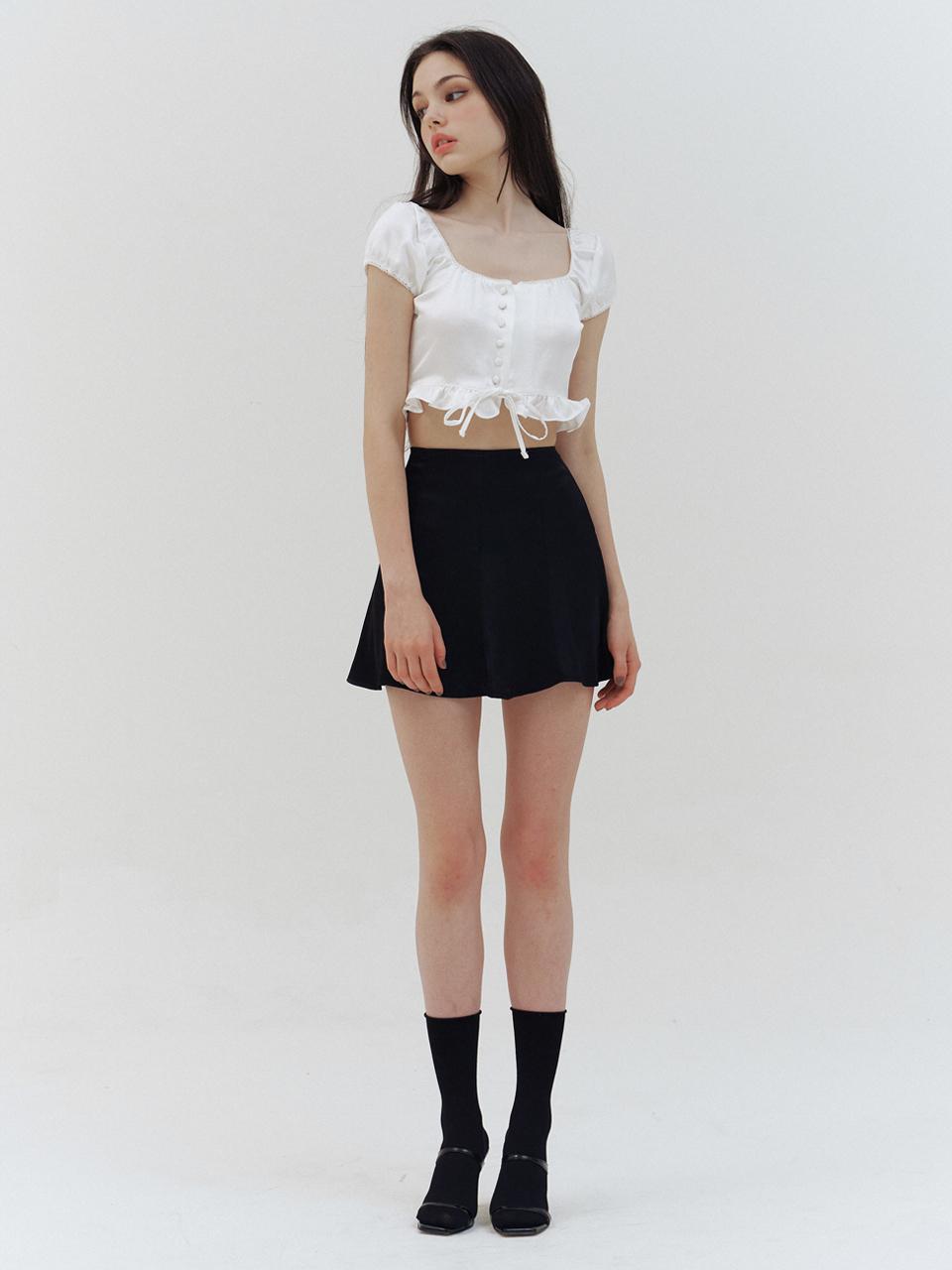 KINDABABY black satin line mini skirt