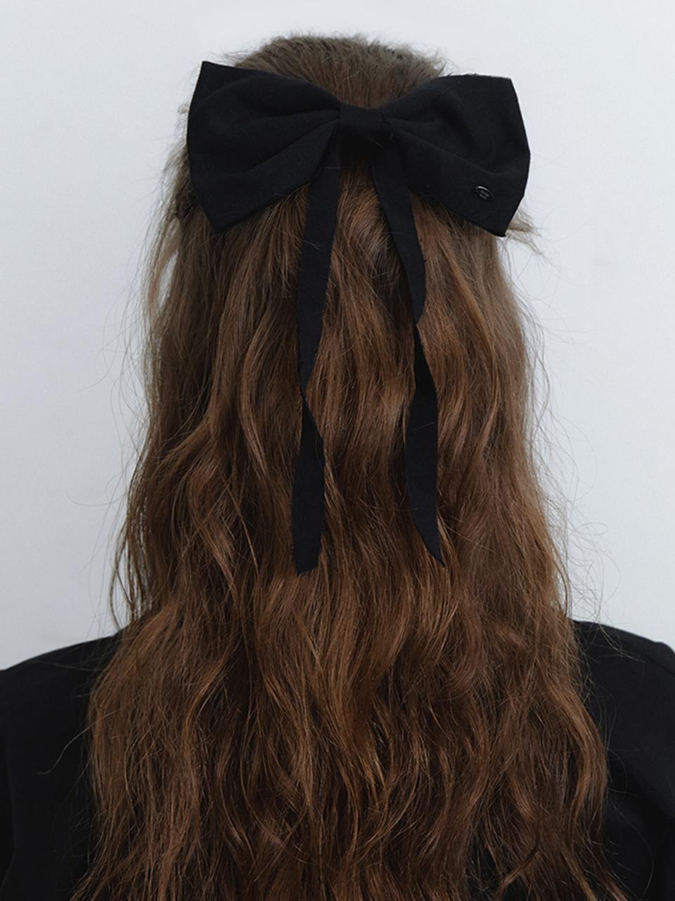 KINDABABY black tail twill ribbon pin