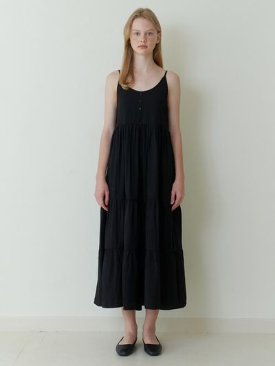 KINDABABY bloom sleeveless dress - black