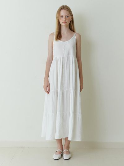 KINDABABY bloom sleeveless dress - white