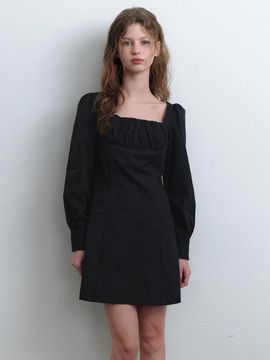 KINDABABY bust shirring dress - black