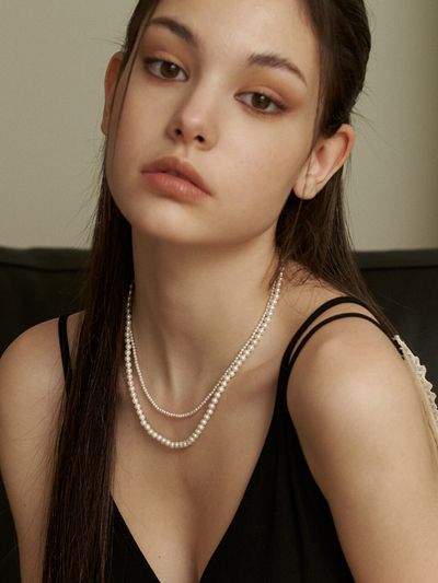 KINDABABY Classic double pearl necklace