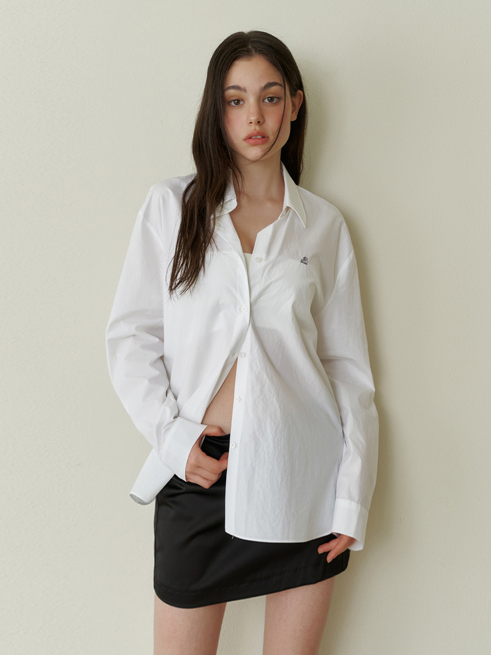 KINDABABY Classic Oversized Logo Shirt_White