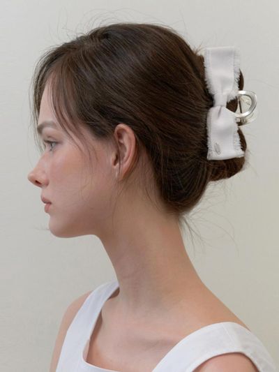 KINDABABY Denim Layered Ribbon Silver Claw_White