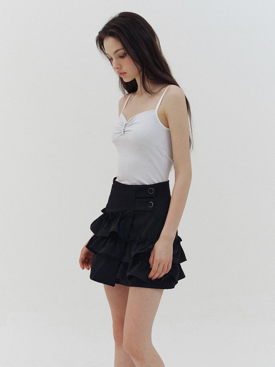 KINDABABY layered black ruffle wrap skirt