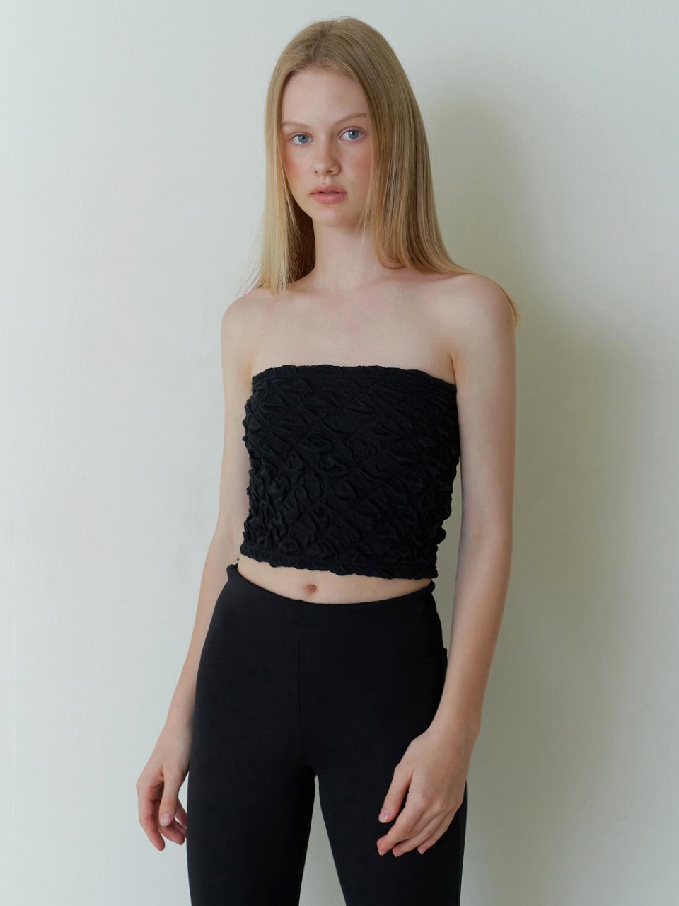 KINDABABY Petal Tube Top - Black