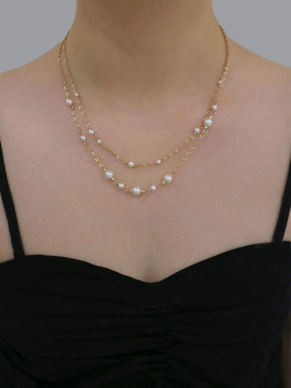 KINDABABY Romantic Swa Double Chain Necklace Set_2 Way