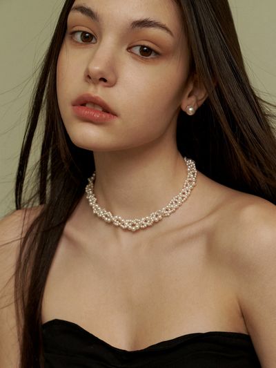 KINDABABY Romantic twisted swa pearl necklace