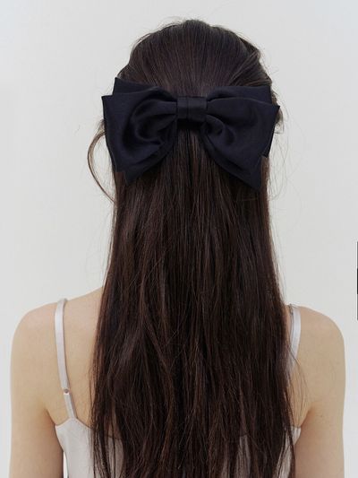 KINDABABY Rosy Silky Black Ribbon Pin