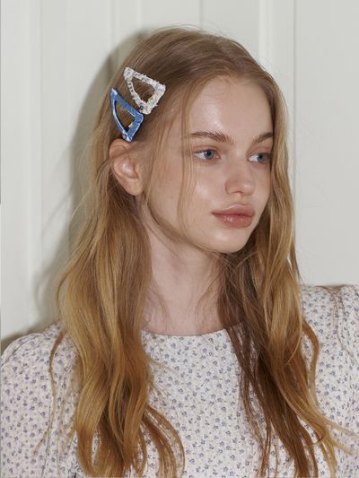 KINDABABY [Set] Blue And Foggy Flower Pin
