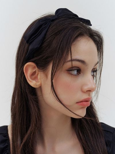 KINDABABY Silk Black Ribbon Headband