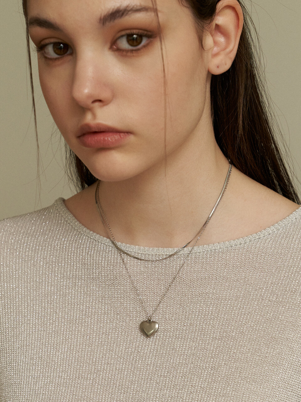 KINDABABY Simple cubic heart necklace