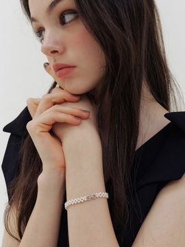KINDABABY Swarovski Pearl Bangle Bracelet (Silver 925)