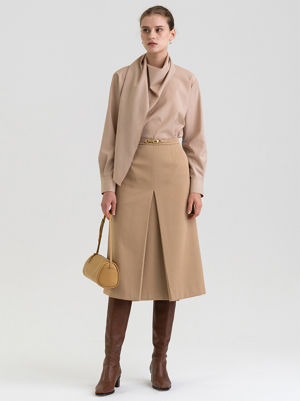 KINDERSALMON A-line Skirt_Camel
