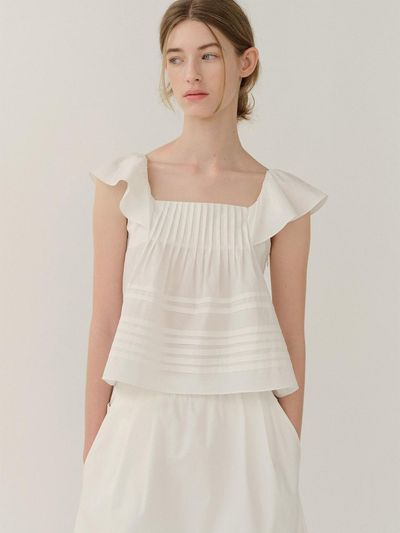 KINDERSALMON Allegro Pintuck Blouse Off-White