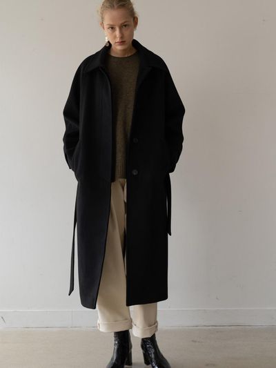 KINDERSALMON [ESSENTIAL] Cashmere Single Coat Black