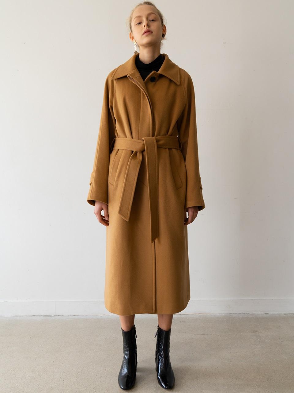 KINDERSALMON [ESSENTIAL] Cashmere Single Coat Camel