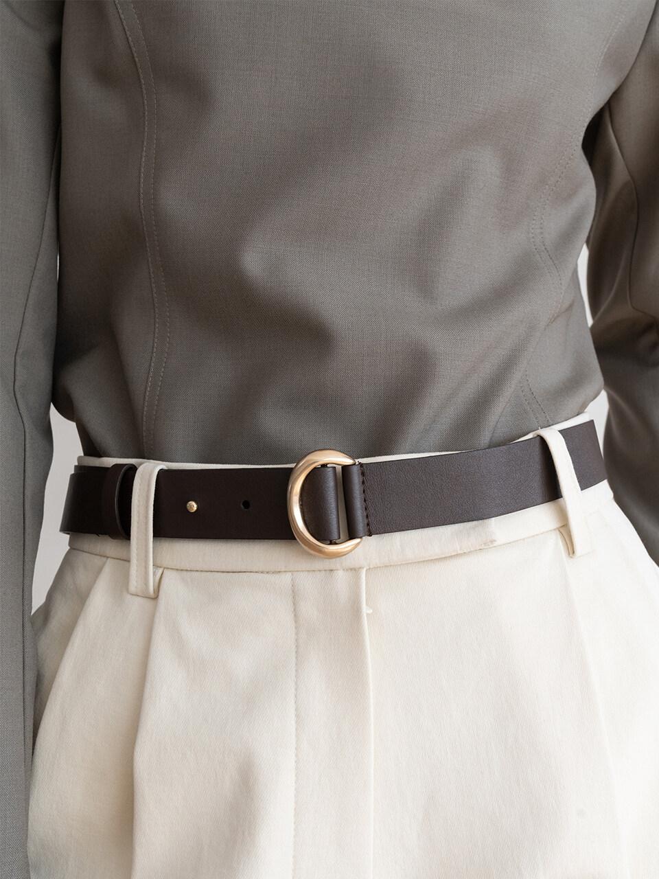 KINDERSALMON [ESSENTIAL] Gold Ring Belt Brown