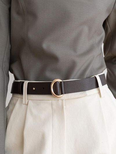 KINDERSALMON [ESSENTIAL] Gold Ring Belt Brown