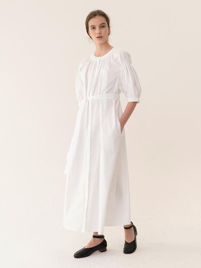 KINDERSALMON [ESSENTIAL] Original Balloon Dress White