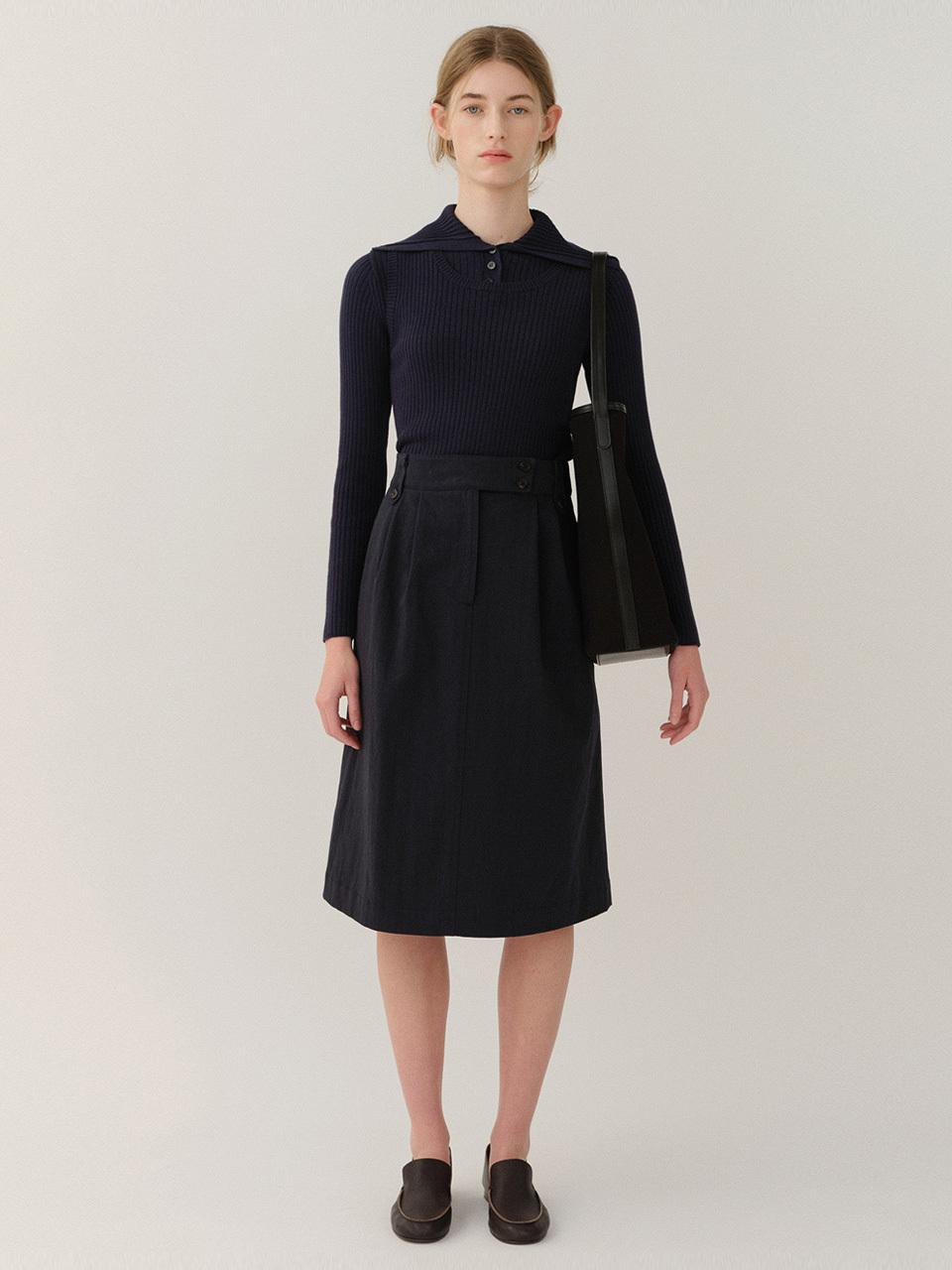 KINDERSALMON Fouette Cotton Skirt Dark-Navy